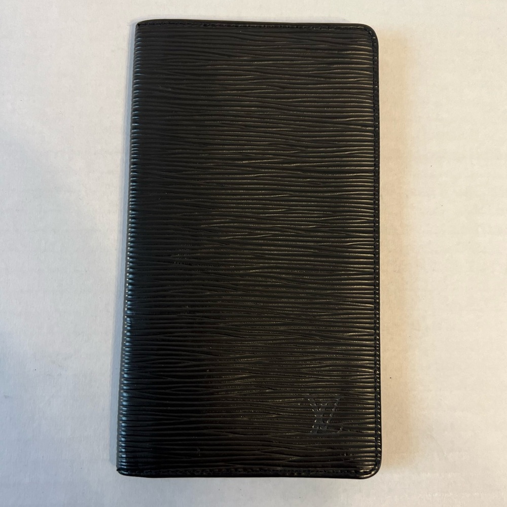 Louis Vuitton black epi long bifold wallet
